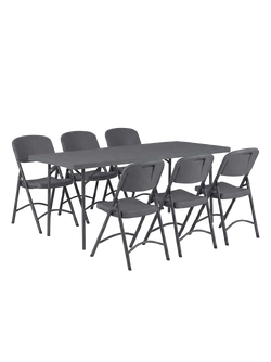 Set: Tisch Classic XXL180 ZOWN + 6&times; Stuhl Norman ZOWN